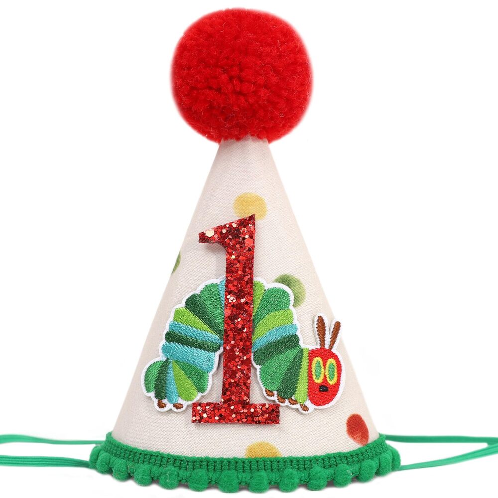 4329 Hungry Caterpillar 1st Birthday Hat - Eric Carle Inspired Baby Crown - Picture 1 of 9